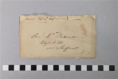 ea0a157d-e0ce-4d10-ac41-f5b75fd3cb25.jpg; 8276.02; Letter dated 9th September 1809, sent from Reverend Stewart of Dingwall to Reverend Dickenson; letter