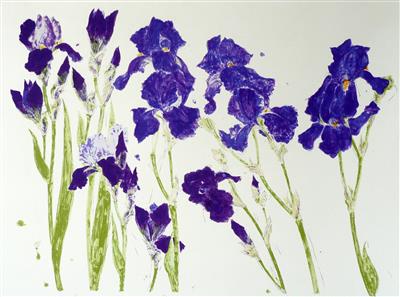2008.129_crop.jpg; 2008.129; Irises; Screenprint