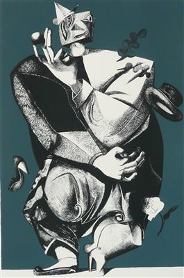 2008.134_crop.jpg; 2008.134; A Hat and a Rose and a Shoe and a Leaf; Screenprint