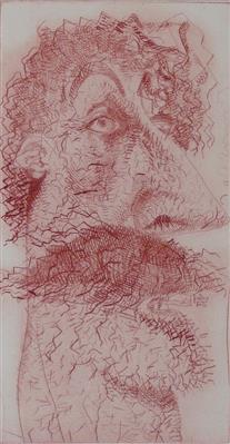 2008.156_crop.jpg; 2008.156; Self Portrait with Dowt; Drypoint