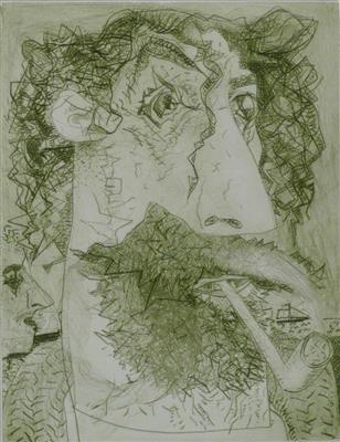 2008.157_crop.jpg; 2008.157; Self Portrait with Pipe; Drypoint