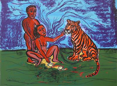 2008.208_crop.jpg; 2008.208; Tea Time; Screenprint