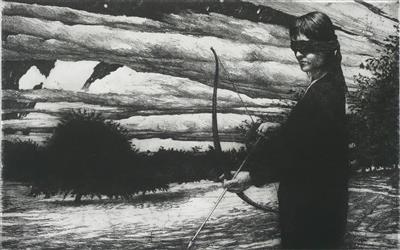 2008.268_crop.jpg; 2008.268; Blindfolded Archer I; Etching