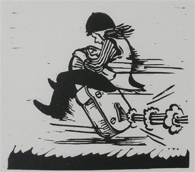 2008.407_crop.jpg; 2008.407; Brum! Brum!; Linocut