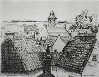 2008.419_crop.jpg; 2008.419; Rooftops. Culross; Etching