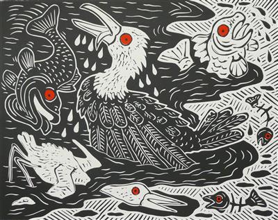 2008.434_crop.jpg; 2008.434; Oil Spill Kill; Relief print