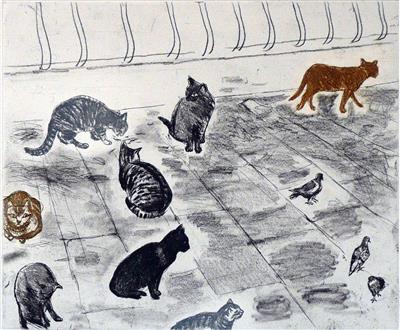 2008.50.2_crop.jpg; 2008.50.2; Venice Cats; Etching