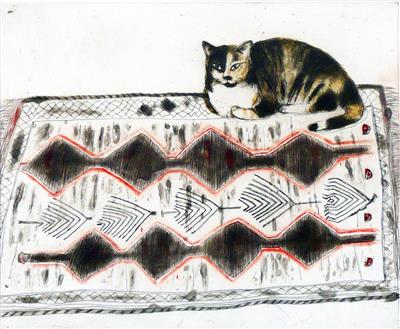 2008.50.7_crop.jpg; 2008.50.7; Kikko on a Rug; Etching