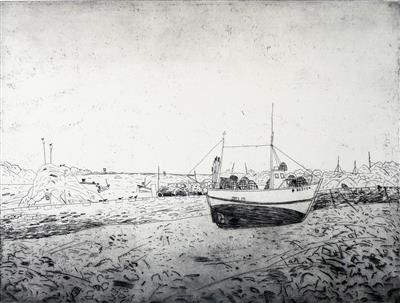 2008.56_crop.jpg; 2008.56; Fishing Boats at Loguivy; Etching