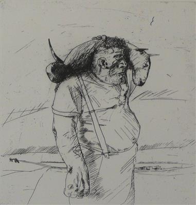 2008.807_crop.jpg; 2008.807; One Man and His Dog; Etching