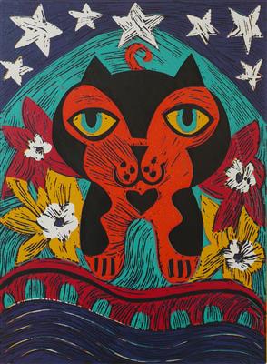 2008.8_crop.jpg; 2008.8; Dundee Moggie; Linocut