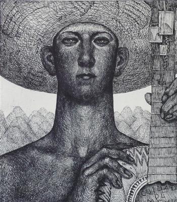 2008.922_crop.jpg; 2008.922; Mariachi Boy; Etching