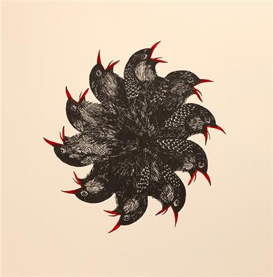 2009.33_crop.png; 2009.33; Untitled (crows); Screenprint