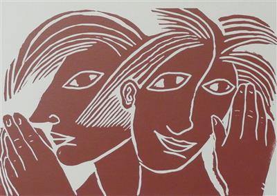 2009.65_crop.jpg; 2009.65; Toi et Moi; Linocut