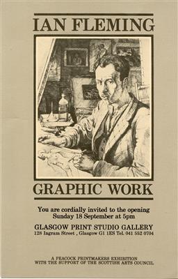 2010.160_crop.jpg; 2010.160; Invite Card: Graphic Work by Ian Fleming (1983); Invite Card