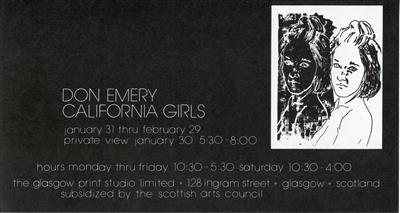 2010.161_crop.jpg; 2010.161; Invite Card: Don Emery California Girls (1984); Invite Card