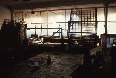 2010.91_crop.jpg; 2010.91; Slide: Interior of Glasgow Print Studio, Ingram Street; Photographic slide