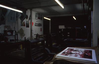 2010.93_crop.jpg; 2010.93; Slide: Interior of Glasgow Print Studio, Ingram Street; Photographic slide
