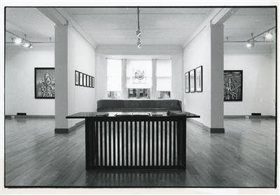 2011.255.2_crop.jpg; 2011.255.2; Photograph: Murray Robertson's 'A Waking Dream' exhibition (1988); Black and white photograph