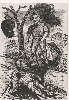 4db8f2b6-8bb0-40be-b100-17205dffae38.jpg; 2008.316; Natural Follies at Bee Junction; Etching