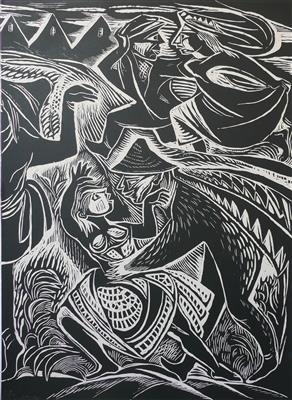 d6d82558-8779-403e-b20f-77314d0a1198.jpg; 2008.913.2; The Village Party; Woodcut