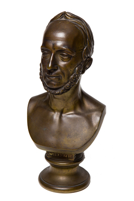 0000-0022-BEO.jpg; 0000-0022-BEO; Messing buste van Willem II.; bustes (beeldhouwwerken)