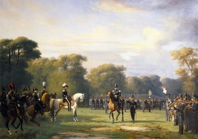 0000-0080-SCH.jpg; 0000-0080-SCH; Inspectie Schutterij door Koning Willem II.; schilderingen