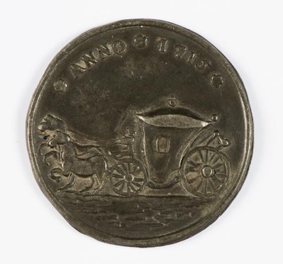 0000-0132-PEO.jpg; 0000-0132-PEO; Het Huurkoetsiersgilde te 's Gravenhage.; Gildepenning