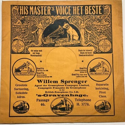 0000-0140-HHI.jpg; 0000-0140-HHI; platenhoes van N.V. Willem Sprenger's ''His Master's Voice'';