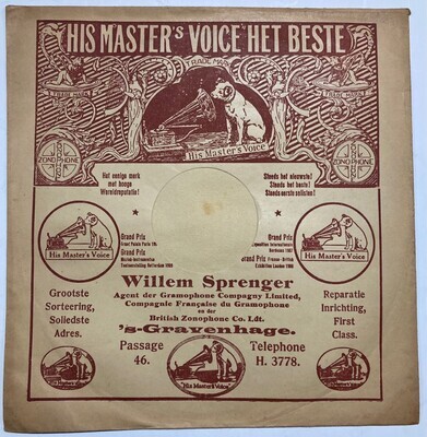 0000-0147-HHI.jpg; 0000-0147-HHI; platenhoes van N.V. Willem Sprenger's ''His Master's Voice'';