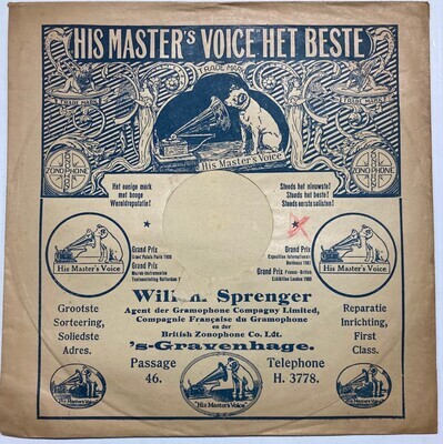 0000-0149-HHI.jpg; 0000-0149-HHI; platenhoes van N.V. Willem Sprenger's ''His Master's Voice'';