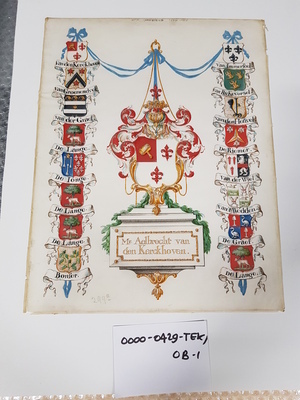 0000-0429-TEK--OB-1.jpg; 0000-0429-TEK/OB.1; Wapen van Mr. Aelbrecht van den Kerckhoven; tekeningen