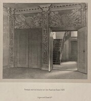 0000-0810vvv-PRE.jpg; 0000-0810-PRE; Vier prenten
Hoofddeur van de Trèveszaal, Oude Opgang naar de Statenkamer van Holland (1655), Portaal vóór de lokalen van den Raad van State (1687), Nieuw portaal vóór de Eerste Kamer der Staten-Generaal (1883); prenten