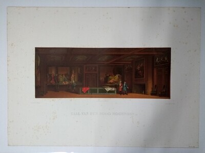 0103b5ef-71f7-4a2a-a3c5-d87e212ab1b9.jpg; 1982-0524-PRE; Het Binnenhof, interieur Statenzaal; prenten