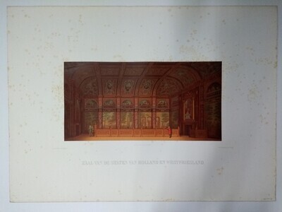 06c42cd3-880a-4995-9196-3f4d68385b5f.jpg; 1982-0515-PRE; Het Binnenhof, interieur Statenzaal; prenten