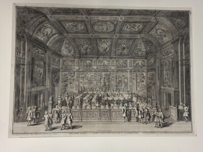 0e640cf1-60ed-4da1-b1b9-8c0e6d3e1aa1.jpg; 1953-0010-HHI; Vergaderkamer van de Heeren Staten van Holland en West-Friesland.; prenten