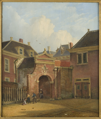 1869-0001-SCH.jpg; 1869-0001-SCH; De poort van het Helletje.; schilderingen