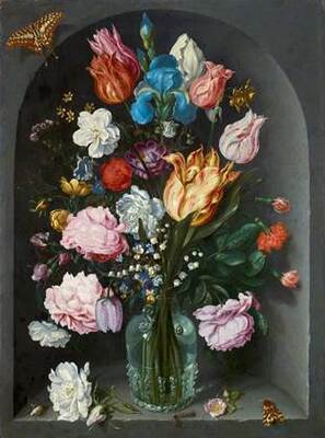 1934-0034-SCH.jpg; 1934-0034-SCH; Glas met bloemen.; schilderingen