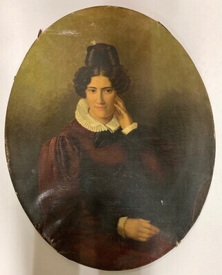 1945-0025-SCH1-2.jpg; 1945-0025-SCH/1-2; Lijst met portret van een vrouw uit de familie De Gijselaar.; portretten