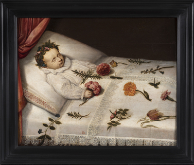 1949-0046-SCH.jpg; 1949-0046-SCH; Doodsportret van een jong kind; schilderingen