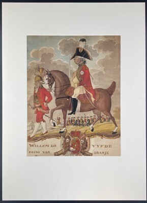 1955-0091-TEK.jpg; 1955-0091-TEK; Willem V, Prins van Oranje te paard; tekeningen