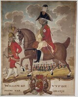 1955-0091vv-TEK.jpg; 1955-0091-TEK; Willem V, Prins van Oranje te paard; tekeningen