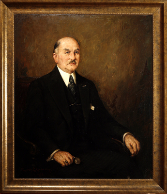 1957-0030-SCH.jpg; 1957-0030-SCH; Portret van burgemeester jhr. mr. dr. L.H.N. Bosch, ridder van Rosenthal.; portretten