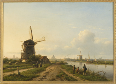 1977-0085-SCH.jpg; 1977-0085-SCH; Gezicht op Den Haag vanaf de Trekvliet.; schilderingen