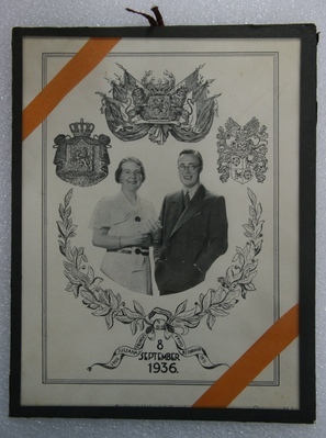 1980-0521-PREF.jpg; 1980-0521-PRE/F; Foto ter ere van verloving prinses Juliana en prins Bernhard, 8 september 1936.; portretten
