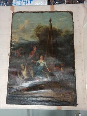 1e60885e-2da8-4b18-ada9-582191795417.jpg; 0000-0096-SCH; Honden en gevogelte.; schilderingen