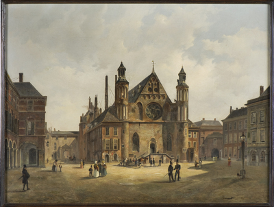 2005-0001-SCH.jpg; 2005-0001-SCH; Het Binnenhof met de Ridderzaal.; schilderingen