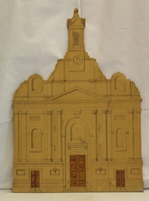 2006x0018-HHI.jpg; 2006x0018-HHI; Schaalmodel van de voorgevel van de Teresiakerk.; schaalmodellen (voorstellingen)