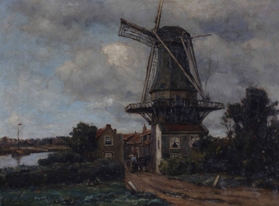 2012-0004-SCH.jpg; 2012-0004-SCH; Stellingmolen 'De Haas' aan de Emmakade te Den Haag.; schilderingen