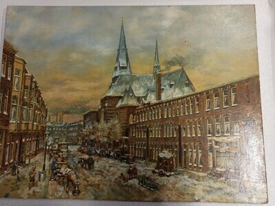 2012-0028-SCH.jpg; 2012-0028-SCH; Brandtstraat, gezien in de richting van het Paul Krugerplein, met rechts de H.H. Engelbewaarderskerk; stadsgezicht